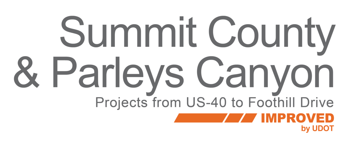 Summit County & Parleys Canyon Projects from US-40 to Foothill Drive Improved by UDOT logo.