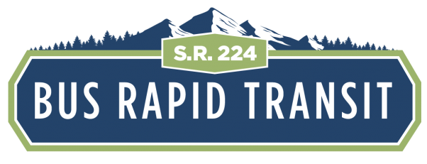 S.R. 224 Bus Rapid Transit logo in navy and green with mountains.