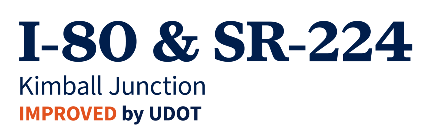 I-80 & SR-224 Kimball Junction Improved by UDOT logo.